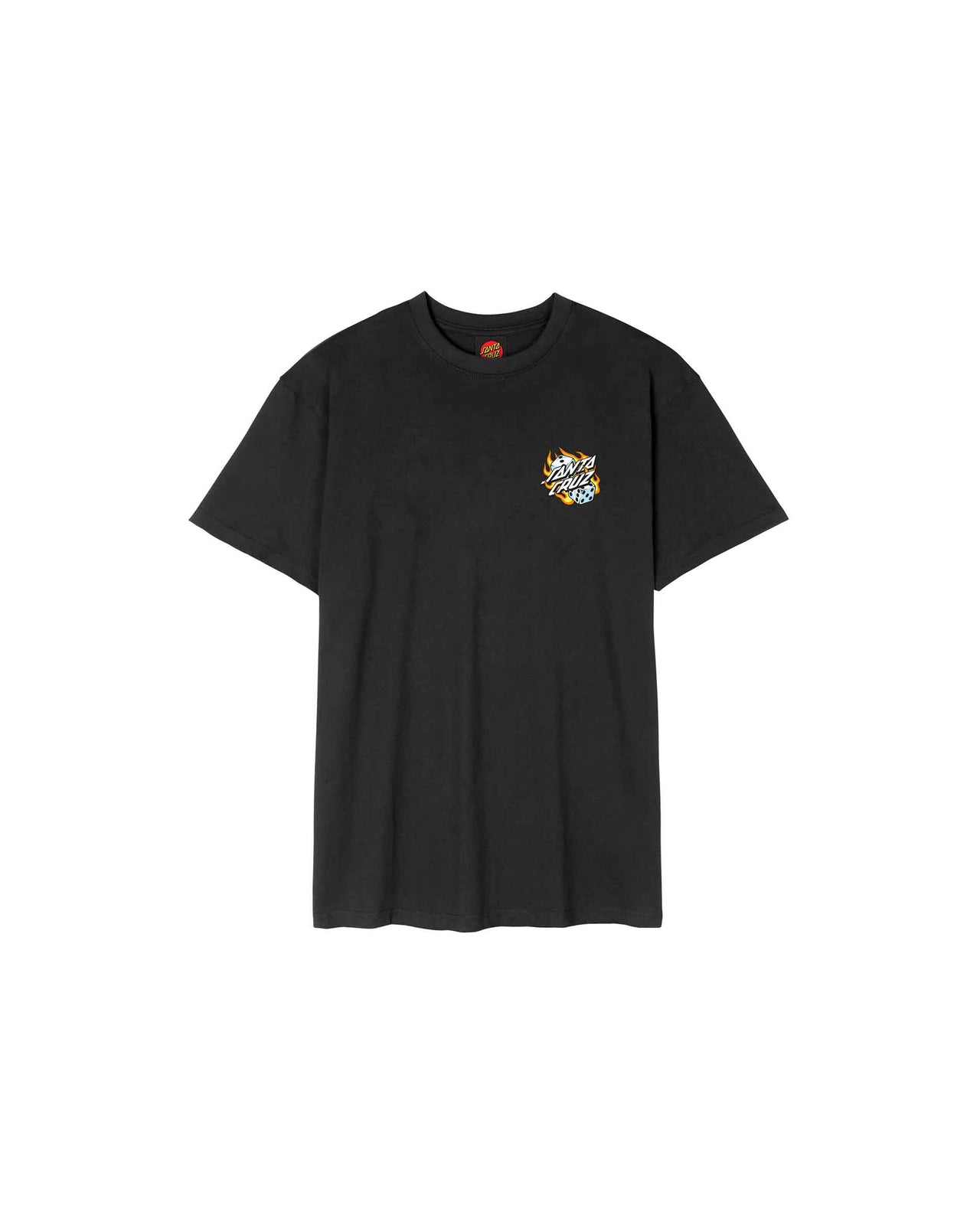 Santa Cruz Flaming Dice Dot Chest T-Shirt